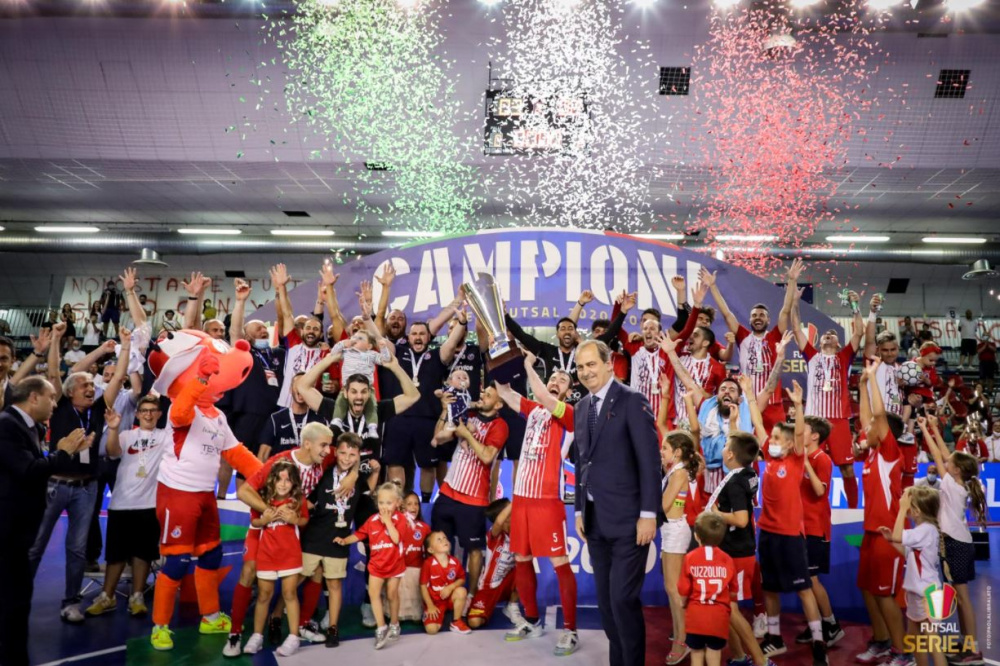 Italservice Pesaro Campione d'Italia 2020/21 - il quarto titolo consecutivo - il secondo scudetto della sua storia