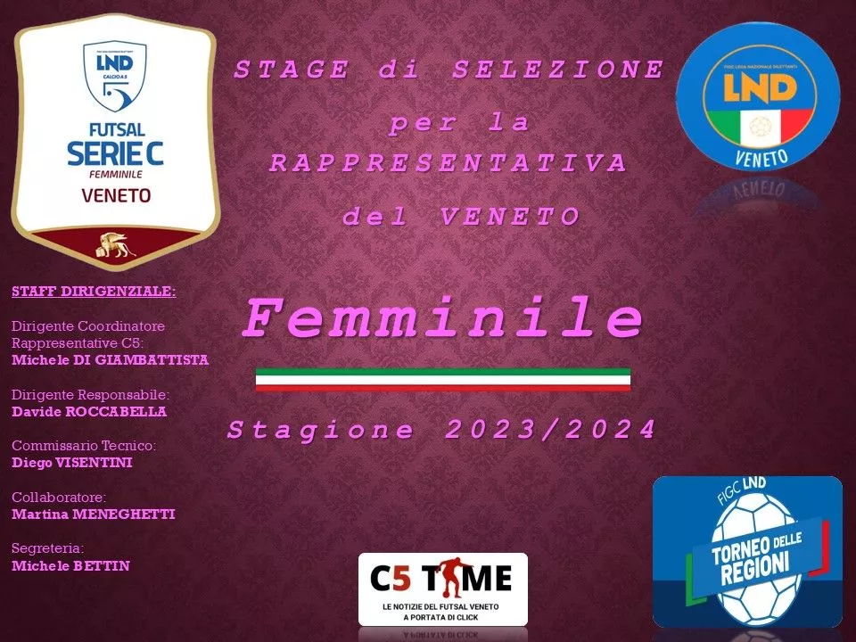 Femminile  Stage di Selezione  15.12.24 - 18.12.24 - 20.12.24