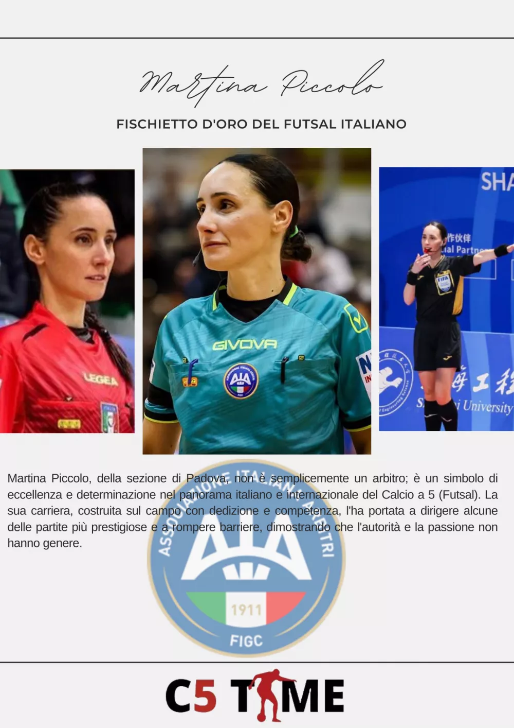 MARTINA PICCOLO Fischietto d'Oro del Futsal Italiano